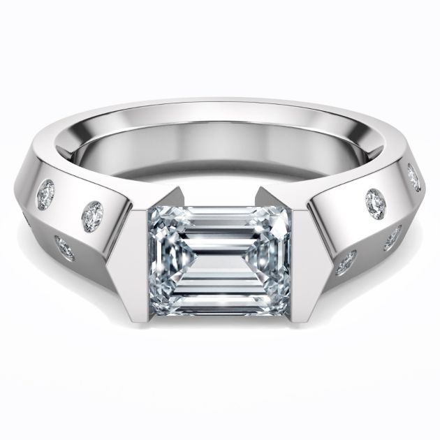 Danhov Tension Engagement Ring in 14k White Gold