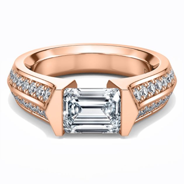 Danhov Tension Engagement Ring in 14k Rose Gold