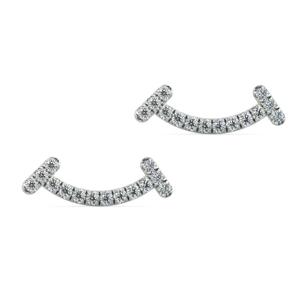 Norme de Danhov Heart Shape Diamond Earrings in 14k White Gold