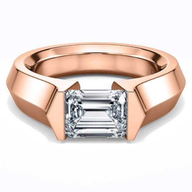 Danhov Tension Engagement Ring in 14k Rose Gold