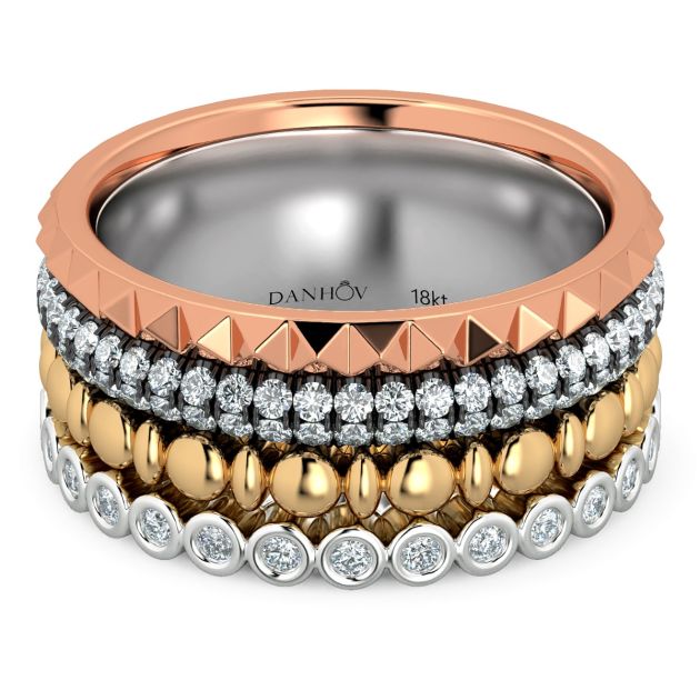 Fashion Band Danhov, Four colors in one band in 14KT