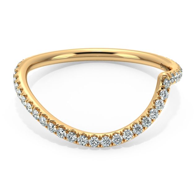 Danhov Abbraccio Curved Diamond Wedding Ring in 14k Yellow Gold