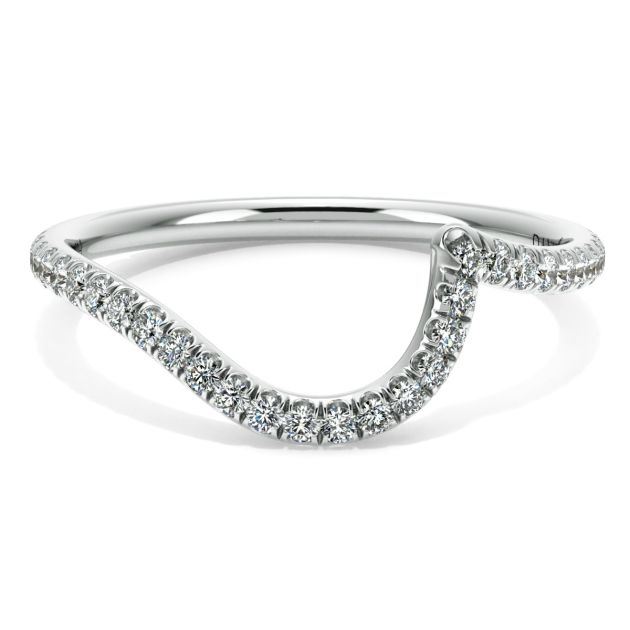 Danhov Abbraccio Half Moon Curved Diamond Band - 1 in 14k White Gold