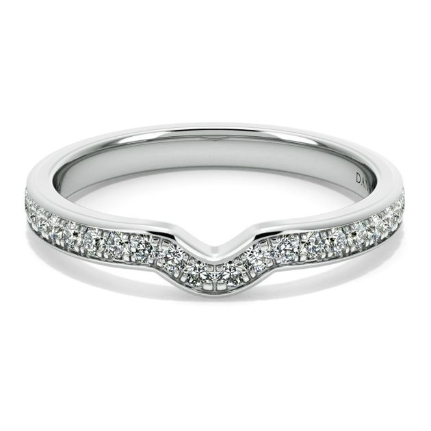 Danhov Classico Handmade Diamond Wedding Band in 18k White Gold