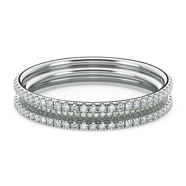 Danhov Per Lei Diamond Wedding Band in 18k White Gold