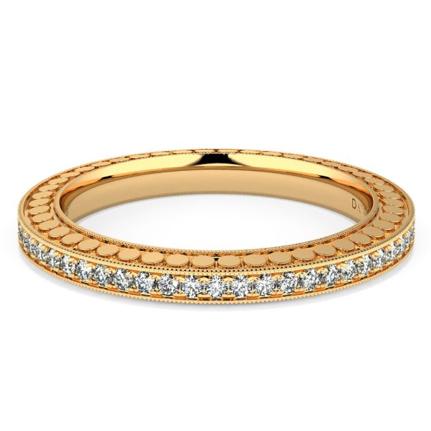 Danhov Tubetto Diamond Wedding Ring in 18k Yellow Gold