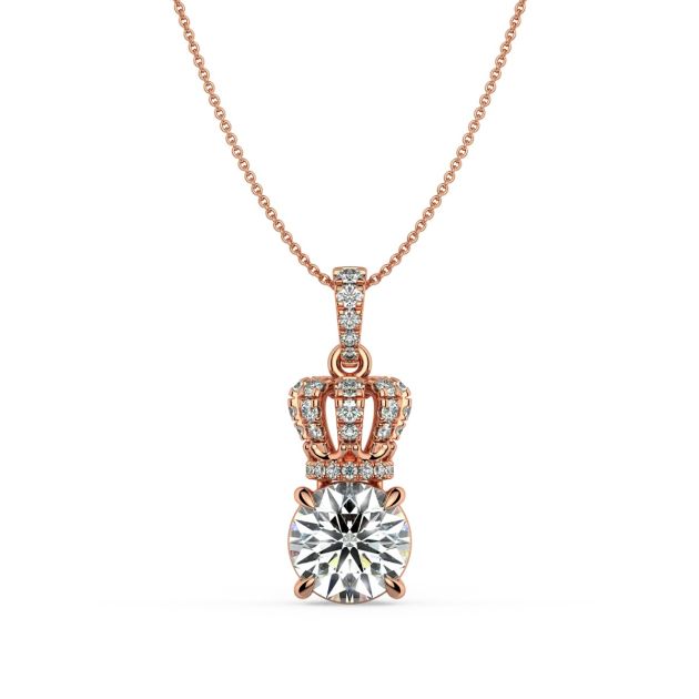 Norme de Danhov Crown Diamond Pendant in 14kt Rose Gold