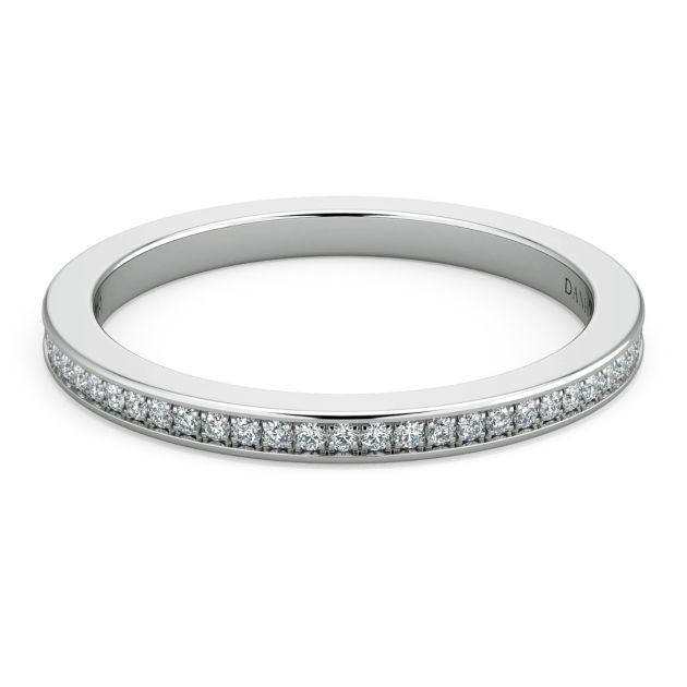 Danhov Classico Diamond Wedding Ring for Women in 18k White Gold