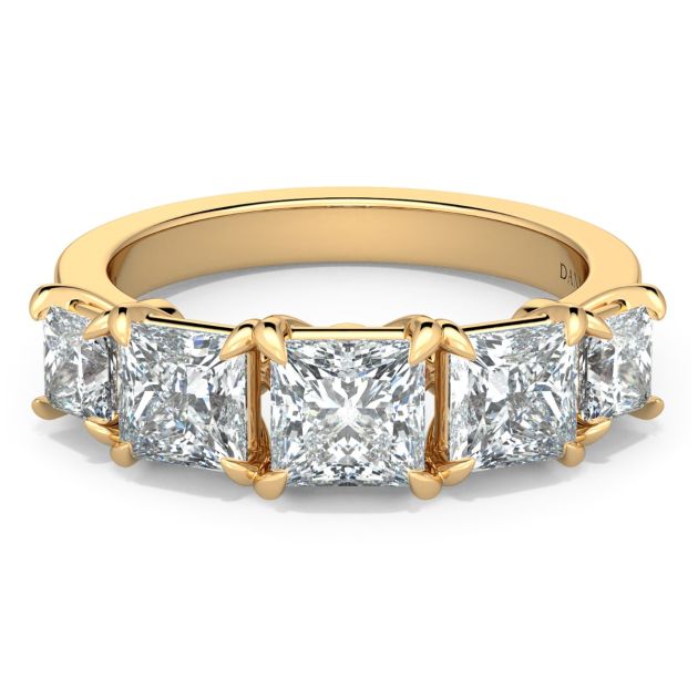 Danhov Classico Five Diamond Engagement Ring in 18k Yellow Gold