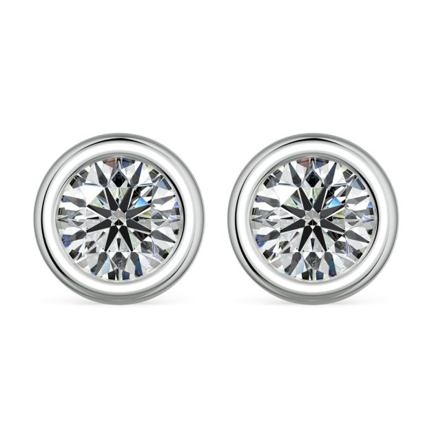 Norme de Danhov Classic Diamond Earrings in 14k White Gold