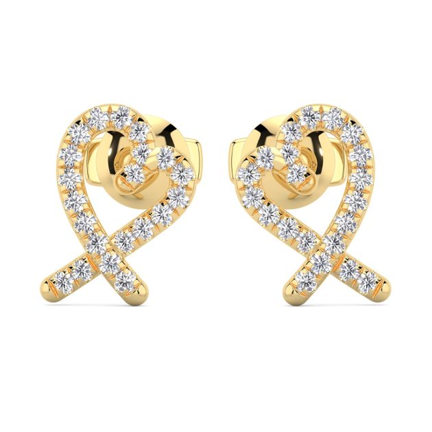 Norme de Danhov Heart Diamonds Earrings in 18k Yellow gold 