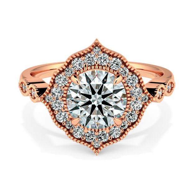Norme De Danhov Ladies Engagement Ring Set in 14k Rose Gold
