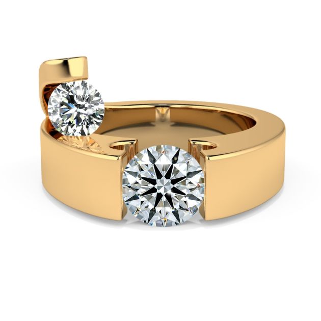 Danhov Unique Voltaggio Engagement Ring in 14k Yellow Gold