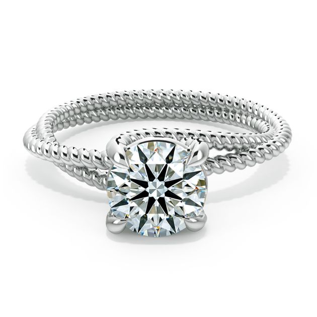 Danhov Eleganza Delicate Engagement Ring in 14k White Gold