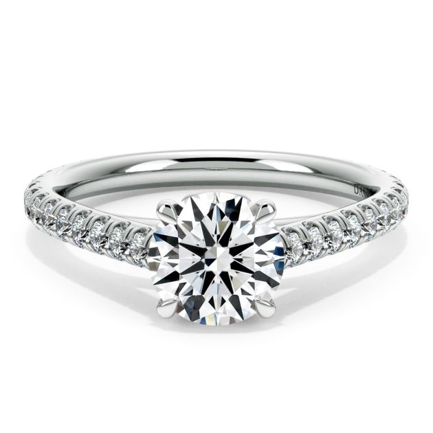 Danhov Classico Diamond Engagement Ring in 14k White Gold