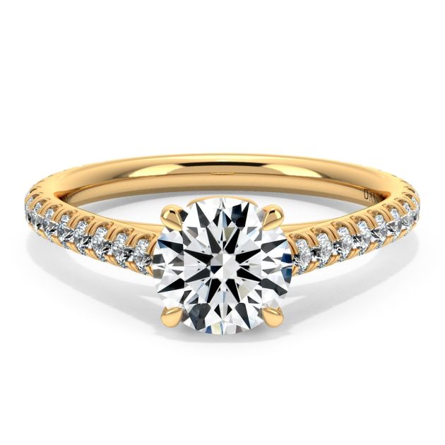 Danhov Classico Diamond Engagement Ring in 14k Yellow Gold