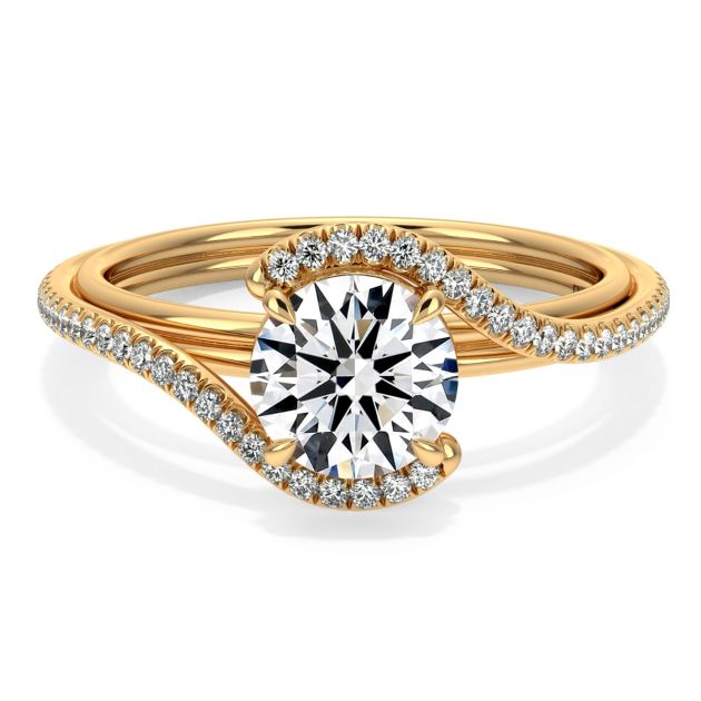 Danhov Abbraccio Handmade Diamond Engagement Ring in 14k Yellow Gold