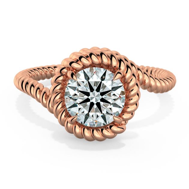 Danhov Abbraccio Braided Swirl Engagement Ring in 18k Rose Gold