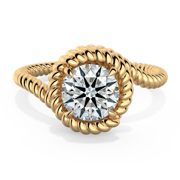 Danhov Abbraccio Braided Swirl Engagement Ring in 18k Yellow Gold