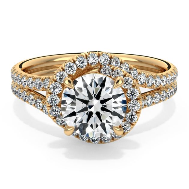 Danhov Abbraccio Engagement Ring in 18k Yellow Gold