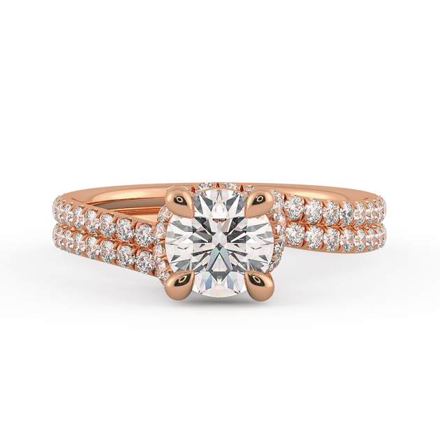 Danhov Abbraccio Ladies Engagement Ring in 18k Rose Gold