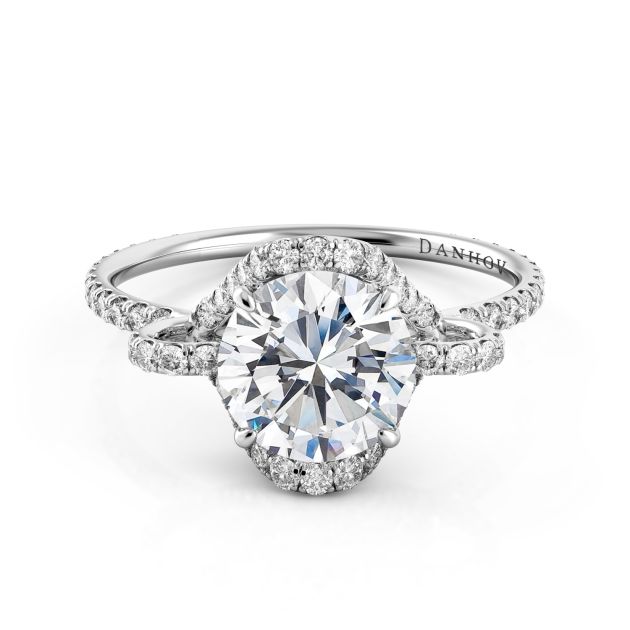 Danhov Solo Filo Designer Diamond Engagement Ring in 14k White Gold