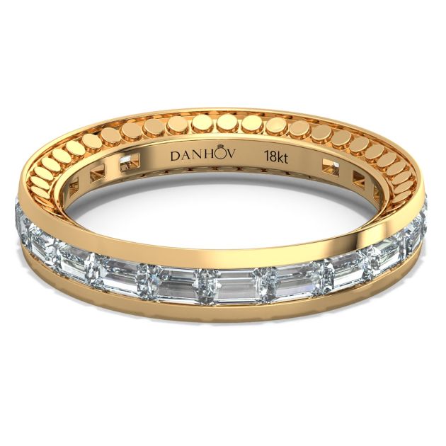 Danhov Tubetto Diamond Wedding Ring in 18KT Yellow Gold 