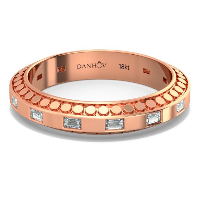 Danhov Tubetto Diamond Wedding Ring in 14kt Rose Gold