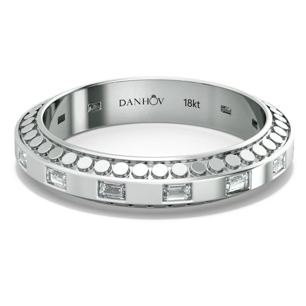Danhov Tubetto Diamond Wedding Ring in 18Kt White Gold 