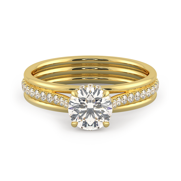 Danhov Unito Diamond Engagement Ring in 18k Yellow Gold