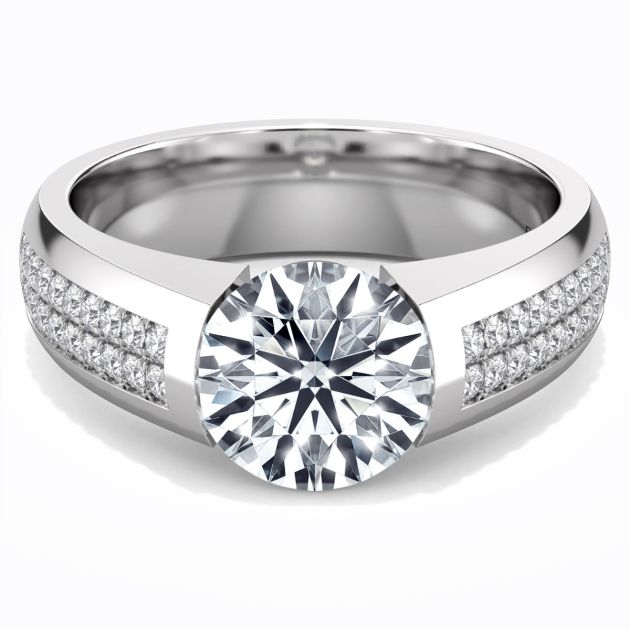 Norem de Danhov tension style engagement ring in 14K White Gold