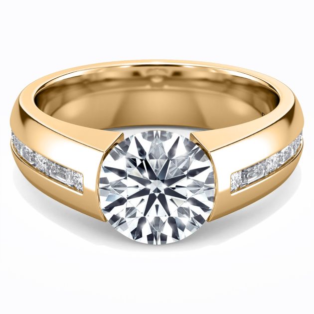 Norem de Danhov tension style engagement ring in 18K Yellow Gold