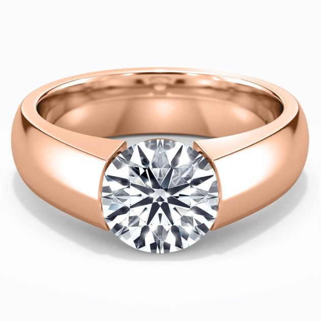 Norem de Danhov tension style engagement ring in 18K Rose gold 