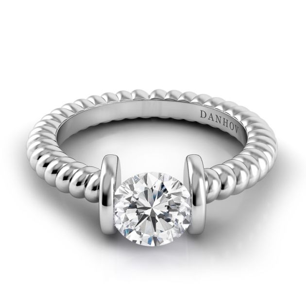 Danhov Voltaggio Braided Engagement Ring in 14k White Gold