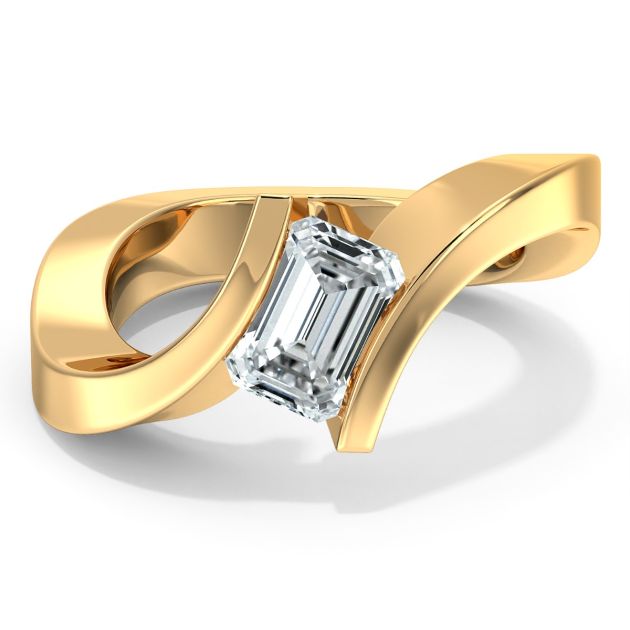 Danhov Tension Engagement Ring in 14k Yellow Gold