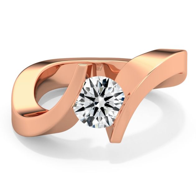 Danhov Voltaggio Unique Engagement Ring in 14k Rose Gold