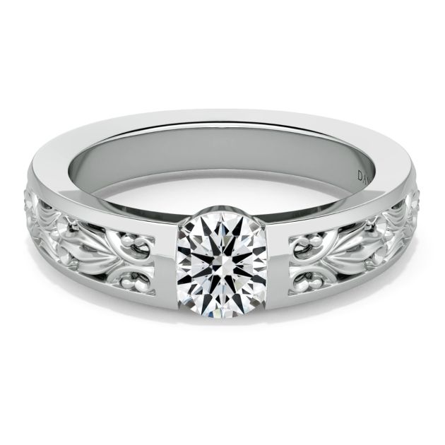 Norme de Danhov Engagement Ring for Women in 18k White Gold