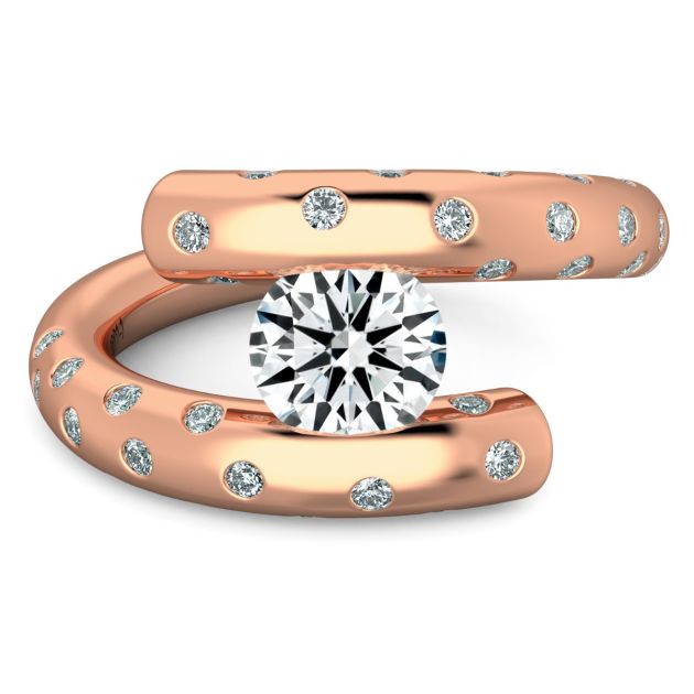 Danhov Tension Engagement Ring in 14k Rose Gold