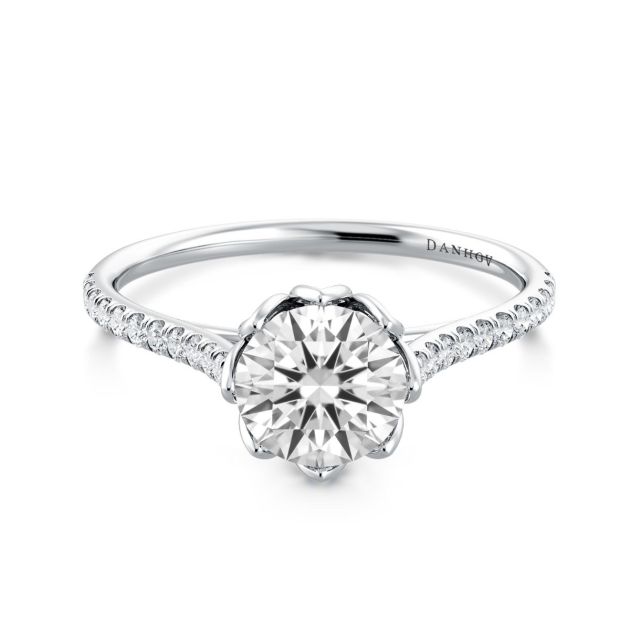 Danhov Classico Solitaire Diamond Engagement Ring in 14k White Gold