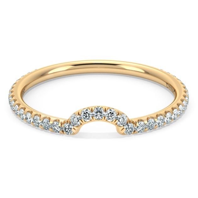 Danhov Classico Unique Handmade Curvy Wedding Band in 14k Yellow Gold