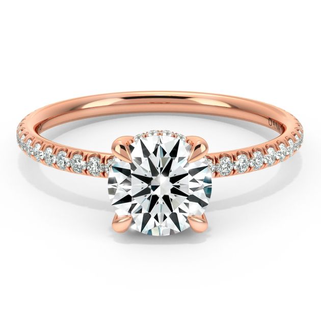 Danhov Classico Unique Handmade Engagement Ring in 14k Rose Gold