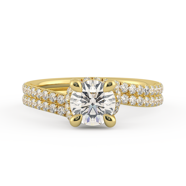 Danhov Abbraccio Ladies Engagement Ring in 14k Yellow Gold
