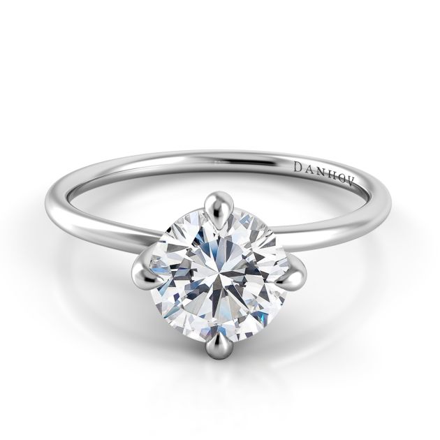 Danhov Eleganza Solitaire Diamond Ring  in 14k White Gold