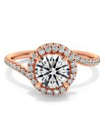 Danhov Abbraccio Swirl Diamond Ring in 14k Rose Gold