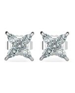 Norme de Danhov Flower Diamonds Earrings in 18 White Gold