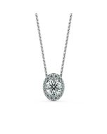 Danhov Per Lei Diamond Oval Pendant in 18k White Gold