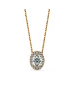 Danhov Per Lei Diamond Oval Pendant in 14k Yellow Gold