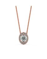 Danhov Per Lei Diamond Oval Pendant in 14k Rose Gold