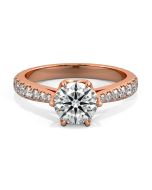 Danhov Classico Diamond Engagement Ring in 14k Rose Gold