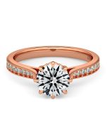 Danhov Classico Handmade Diamond Engagement Ring in 14k Rose Gold